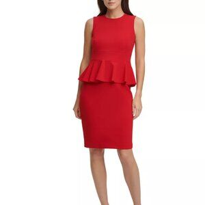 Make me an offer! 
Calvin Klein Peplum Sheath Dress Size 6 Red